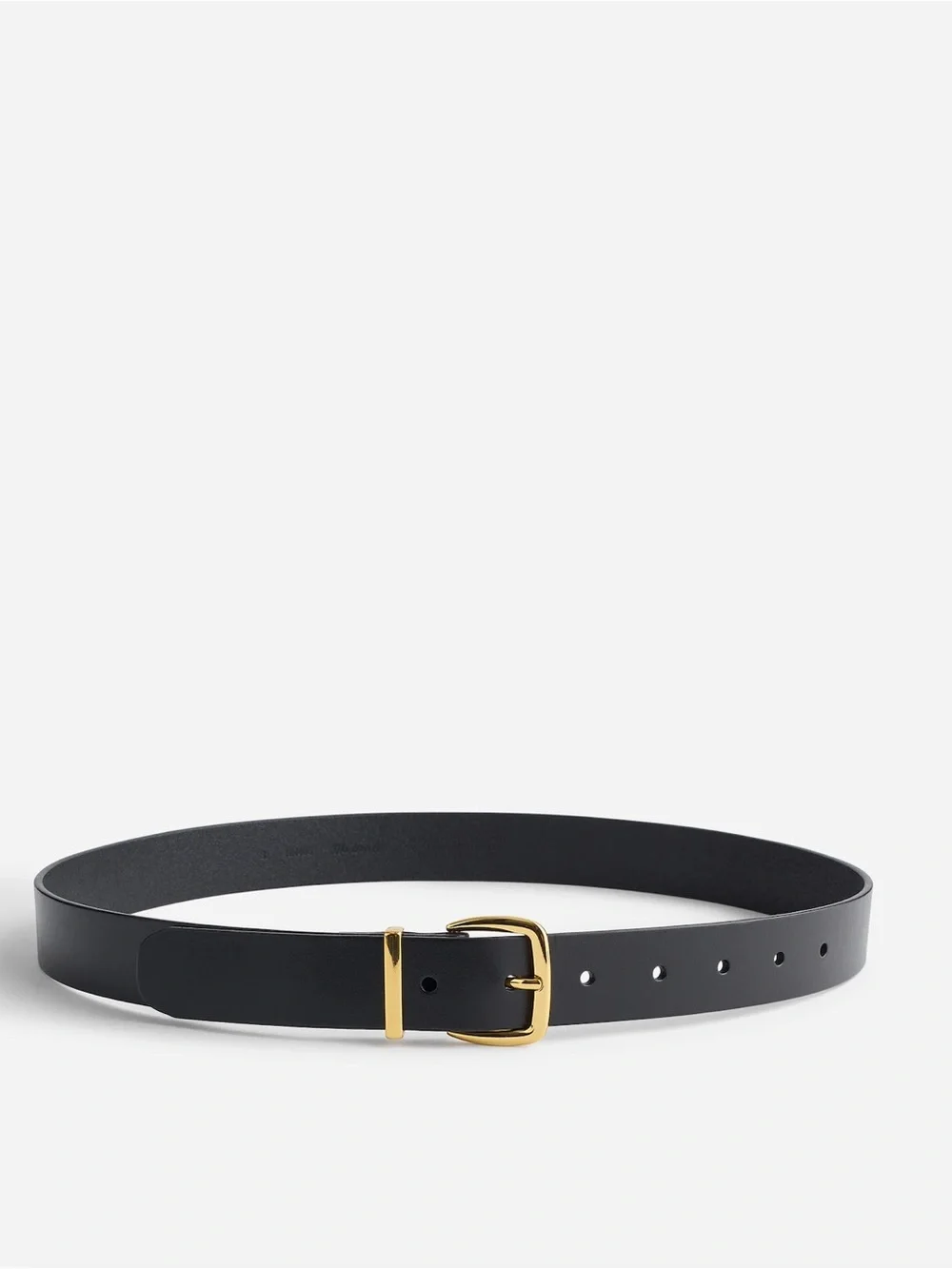 Madewell Essential Leather Belt - Black with Gold